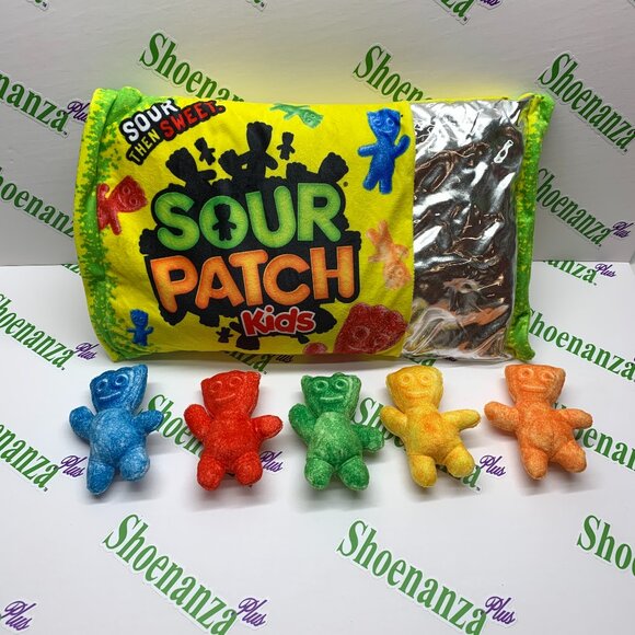 Sour Patch Kids Package Pillow Set 5 Mini Pillow Plush Zipper Pocket 16.5"x10.5" - Picture 1 of 5
